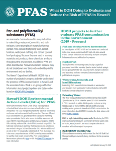 Thumbnail of Actions to Evaluate and Reduce the Risk of PFAS in Hawaii Fact Sheet
