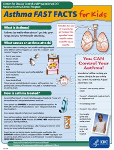 Asthma Fast Fact sheet for kids