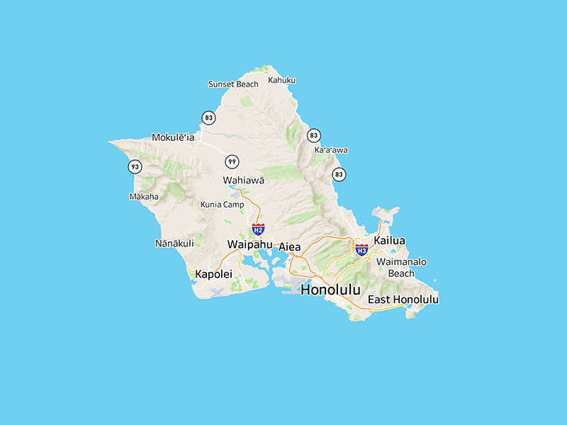 Map Oahu