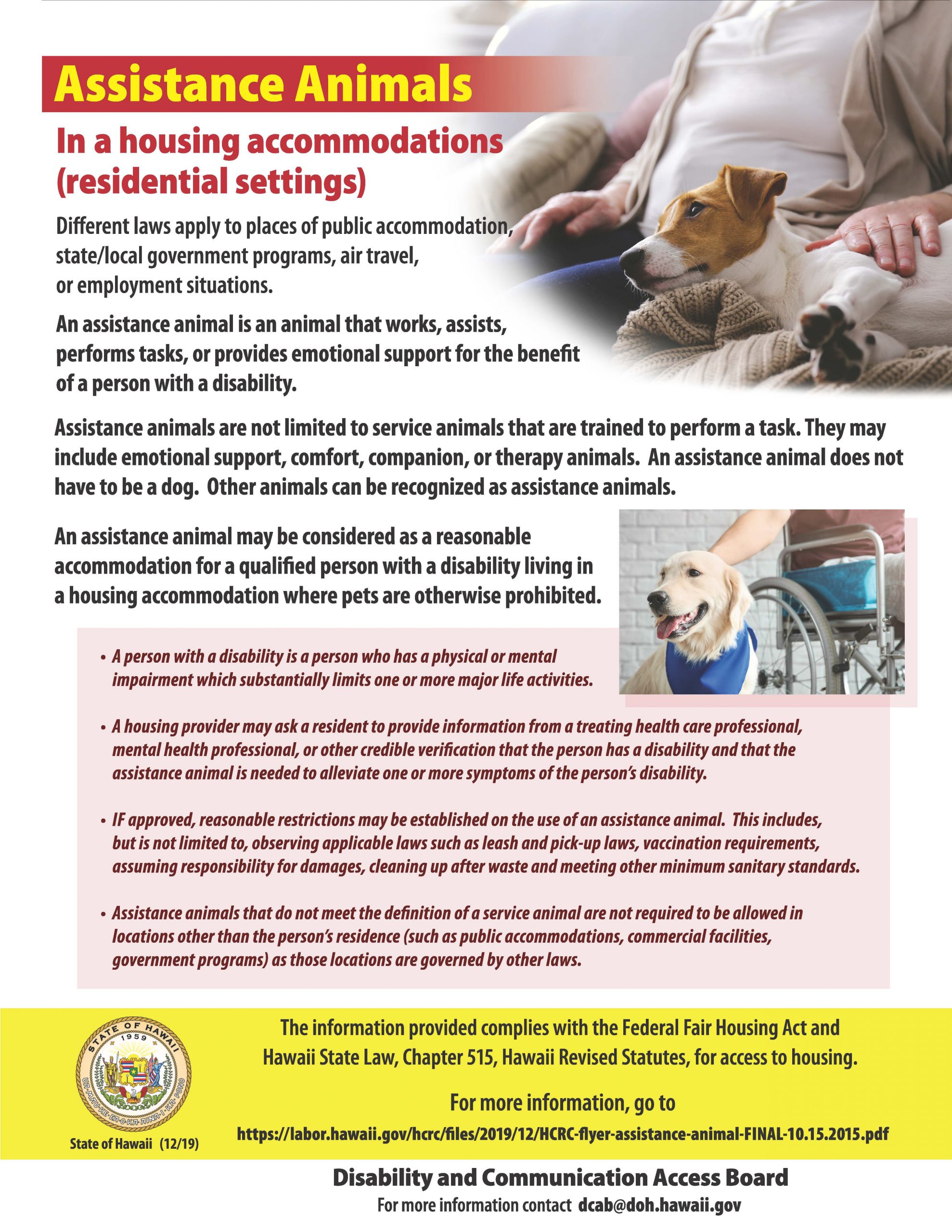 Disability and Communication Access Board | Service and Assistance Animals