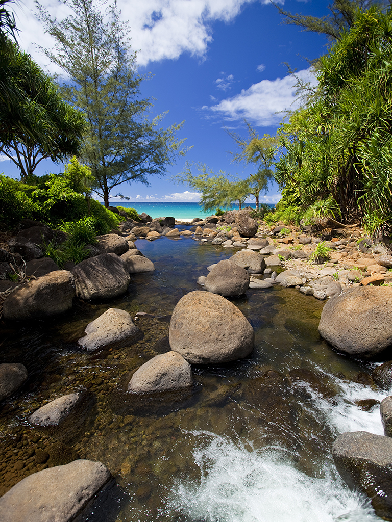 Hanakāpī‘ai Stream on North Shore of Kauai.