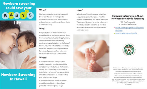 Newborn Metabolic Screening Program Brochure