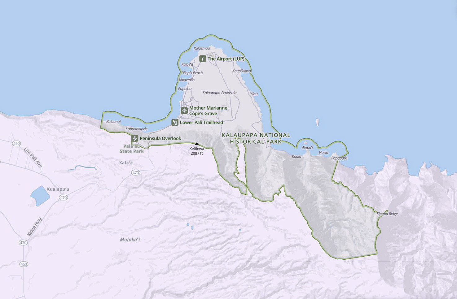 Map - Kalaupapa National Historical Park