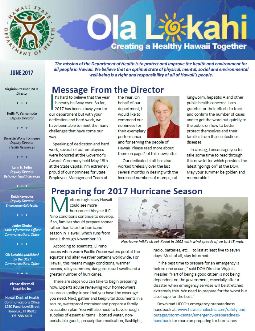 Ola Lokahi Newsletter – June 2017 post thumbnail