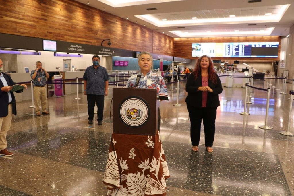 Governor David Ige at Airport News Briefing June 1, 2020