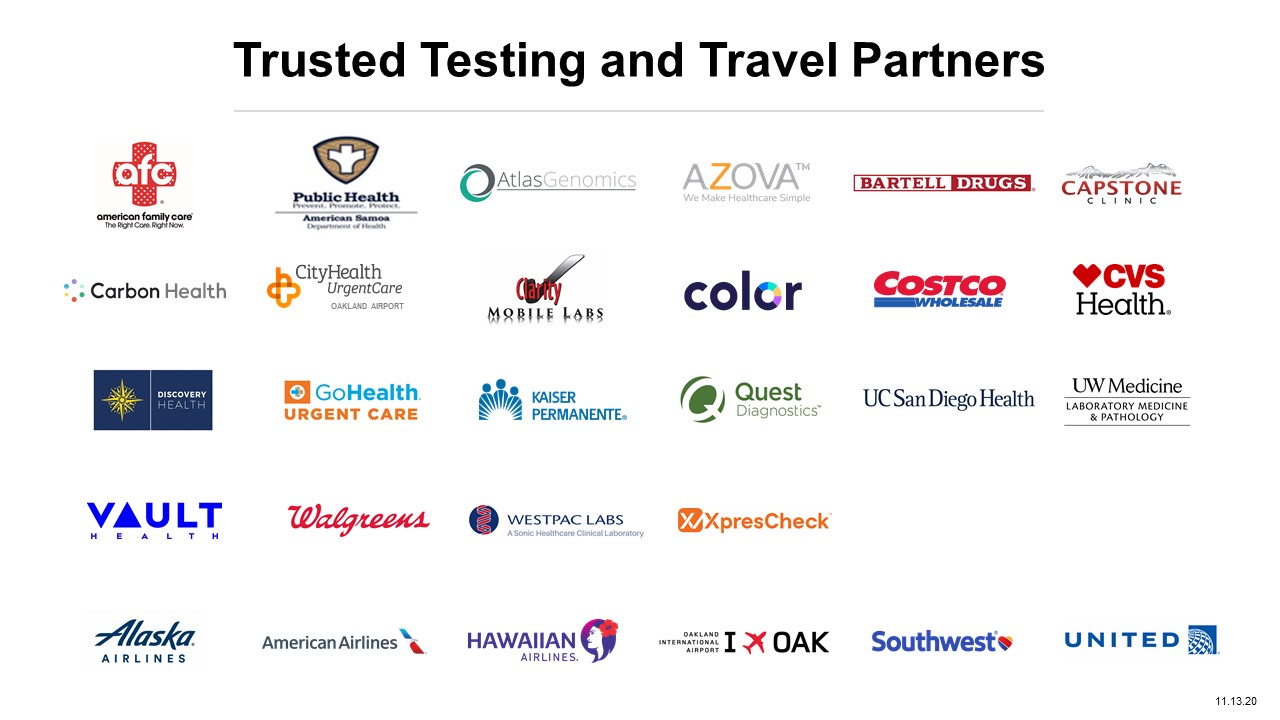 Trusted Testing and Travel Partners - November 18 2020