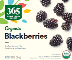 Image 9 - Labeling, 365 Organic Blackberries packaged in a 10-ounce plastic bag 