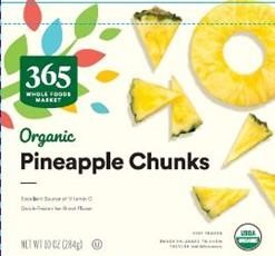 Image 5 - Labeling, 365 Organic Pineapple Chunks packaged in a 10-ounce plastic bag 