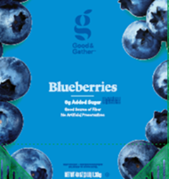 Image 16 - Labeling, Good & Gather Blueberries packaged in a 48-ounce plastic bag