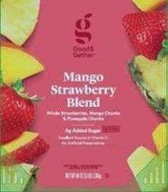 Image 13 - Labeling, Good & Gather Mango Strawberry Blend packaged in a 48-ounce plastic bag 