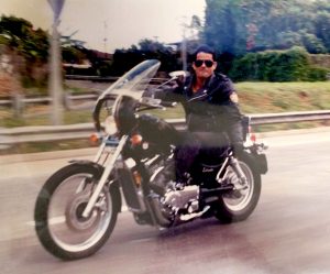 Photo: Bill Rodrigues riding a motorcycle