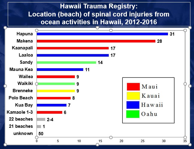 Hawaii Trauma Registry: Location of Spinal Cord Injury