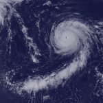 satellite image of hurricane approaching Hawaii in 2015