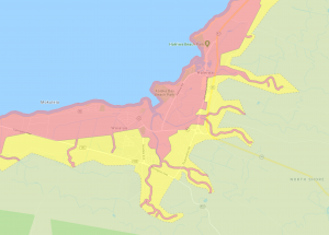 tsunami map of Hawaii North Shore